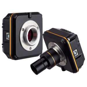 Cámaras digitales USB 2.0 para microscopios Amscope con montura C y lentes de reducción