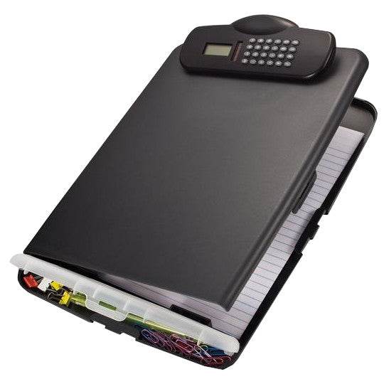 Officemate Slim Clipboard Box with Calculator