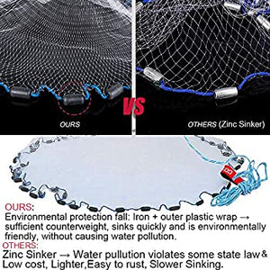 Goture American Saltwater Fishing Cast Net for Bait Trap Fish