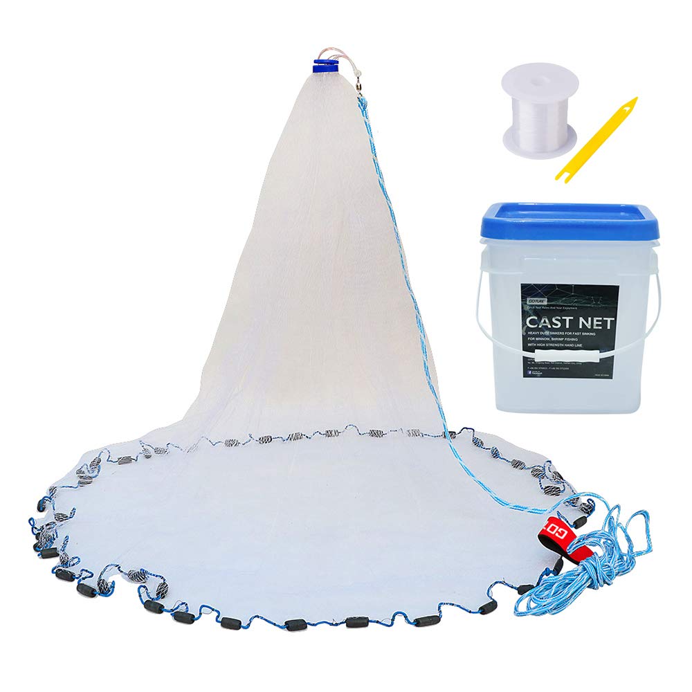 Goture American Saltwater Fishing Cast Net for Bait Trap Fish