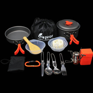 Bisgear 16 Pcs Camping Cookware