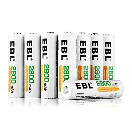 Baterías EBL AA Baterías recargables Ni-MH de 2800 mAh