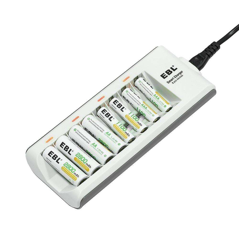 EBL 8 Bay AA, AAA, Ni-MH, Ni-Cd Rechargeable Battery Charger