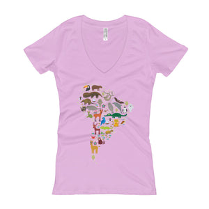 Women's V-Neck T-Shirt - South American Wildlife