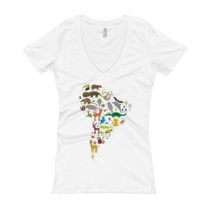 Women's V-Neck T-Shirt - South American Wildlife