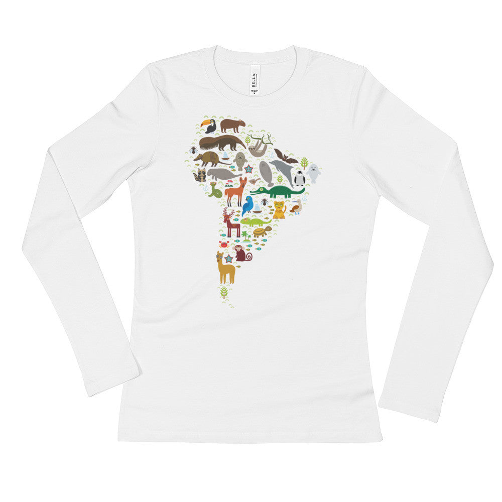 Camiseta de manga larga para mujer - Fauna sudamericana