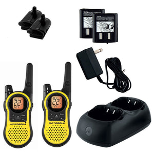 Motorola Talkabout MH230R 23 Miles Rechargeable Two-Way Radio x 2 u.